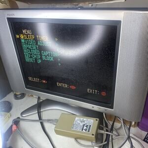 Vintage Sharp Aquos LC-15B4U-S 13" LCD Color Gaming TV with Adapter Tested